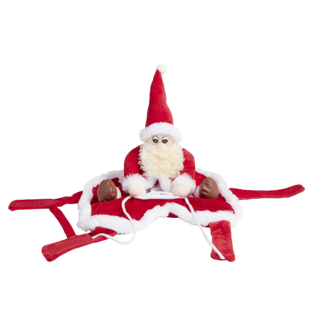 Déguisement chien Père No&euml;l à califourchon rouge et blanc - Taille L