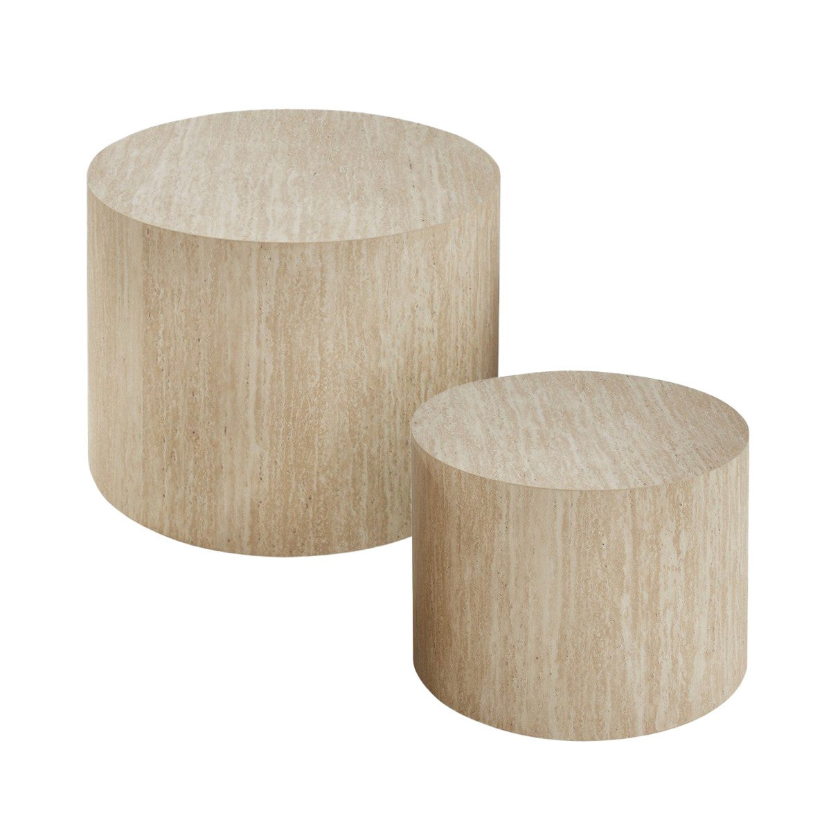 Calicosy - MAIA Set van 2 salontafels - Beige - 58x58x38 cm
