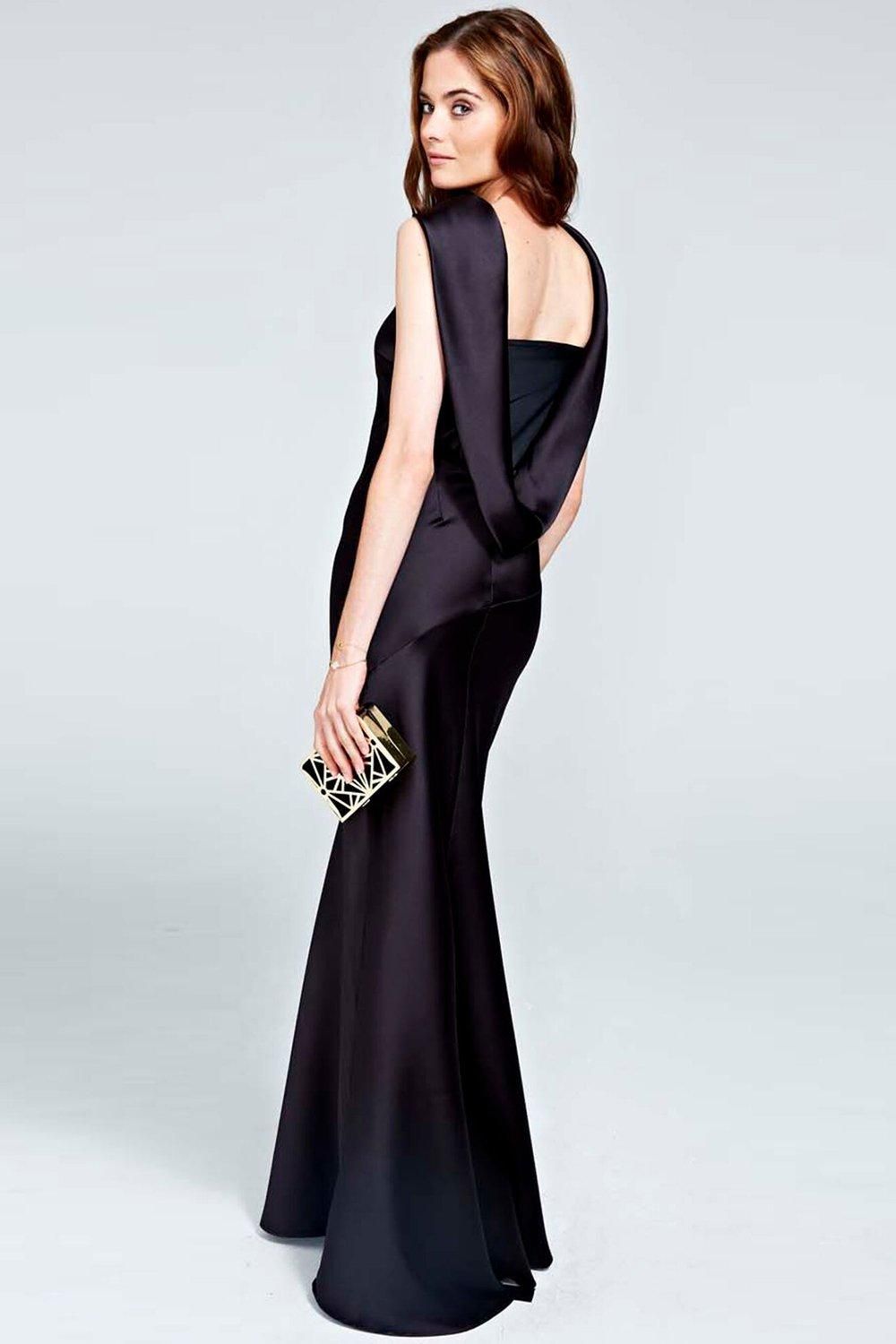 Hot Squash Silky gown with cowl neck