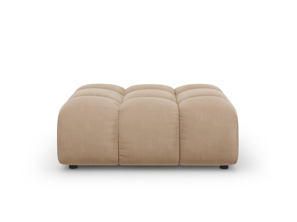 Cosmopolitan Design Poef Sky flueel, zand - 80x102x43cm
