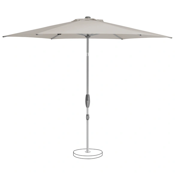 Sonnenschirm, Ø 300 cm, kurbelbar, grau
