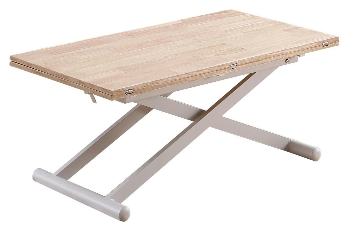 PRATIK - Table basse convertible Chêne blanc