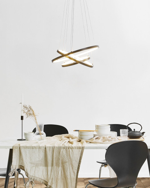 Lampa wisząca sufitowa LED ring czarna