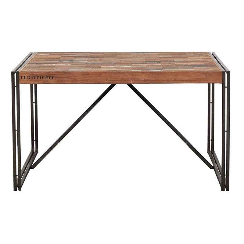 Table à manger carrée industrielle 140 CARAVELLE