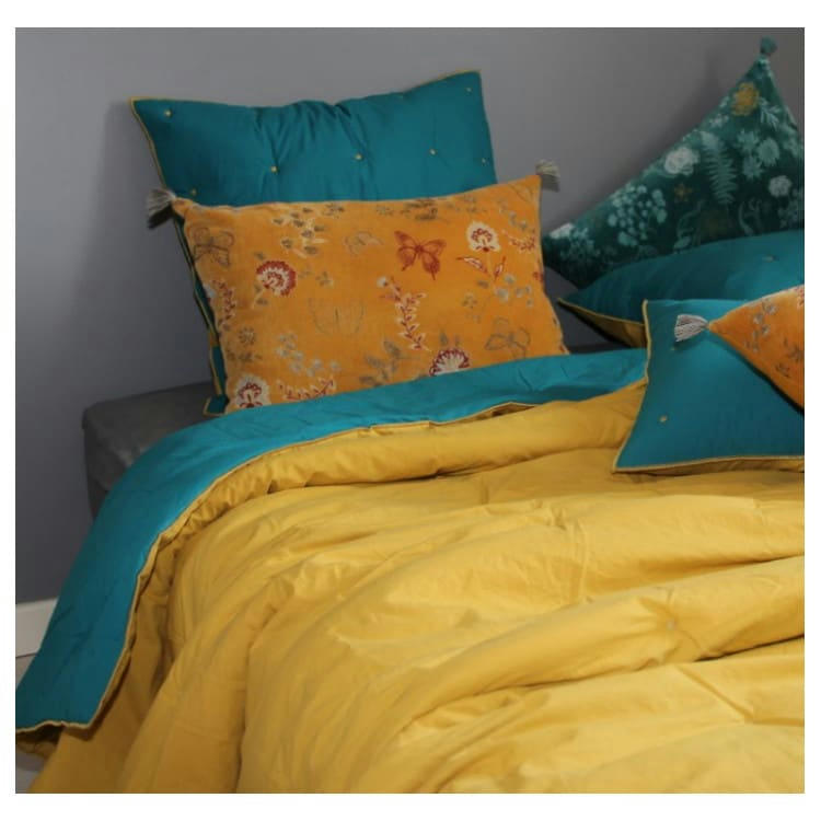 NATURALIA - Dessus De Lit en Coton Anthracite 180x250 cm