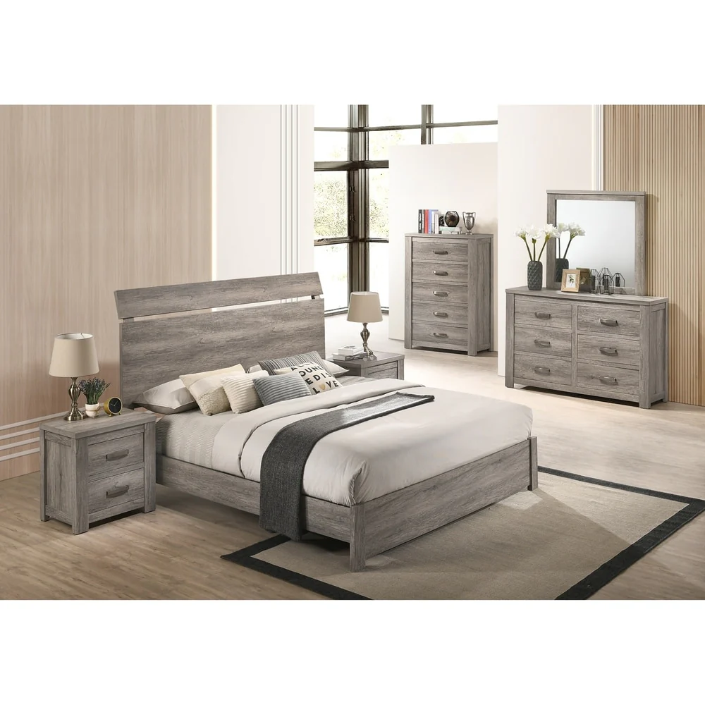 The Gray Barn Rousham Garden Weathered Grey Wood 6-piece Bedroom Set