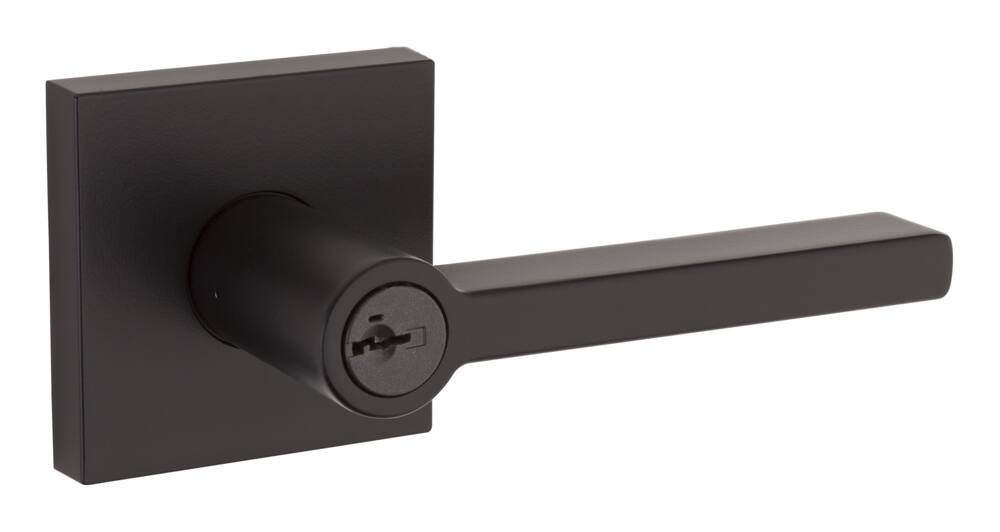 Weiser Halifax Entry Keyed Door Lever Lock Set, Iron/Black