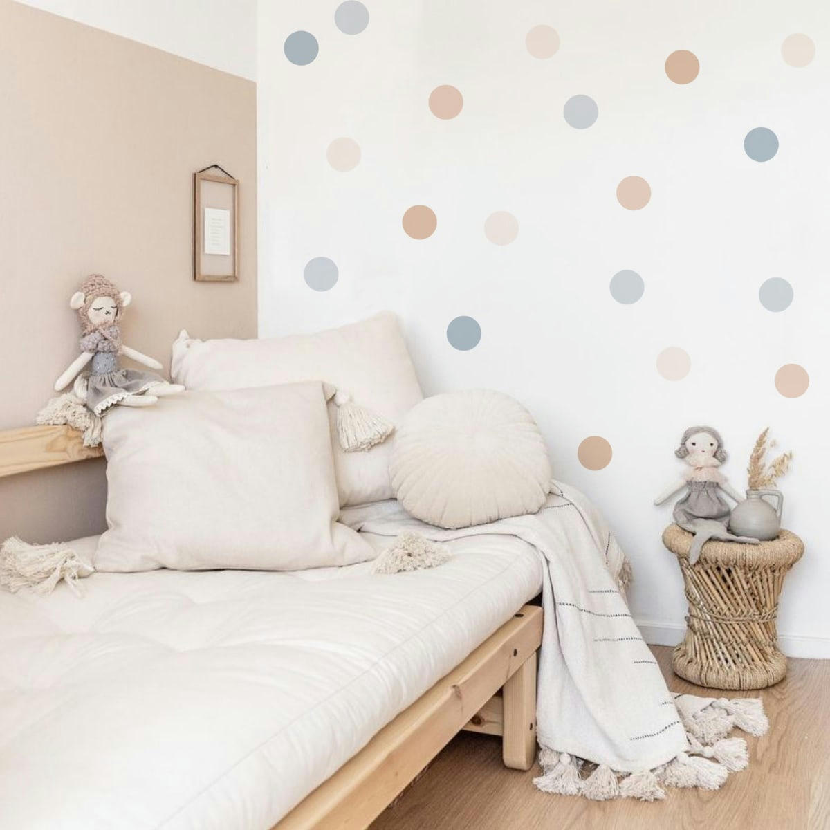 CIRCLES2 - Stickers mureaux en vinyle rondes bleu et beige