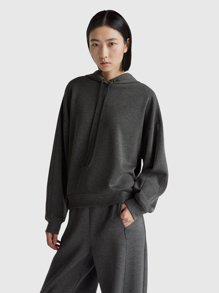 Hoodie in viscose blend