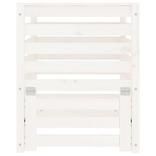NNEVL Composter White 63.5x63.5x77.5 cm Solid Wood Pine