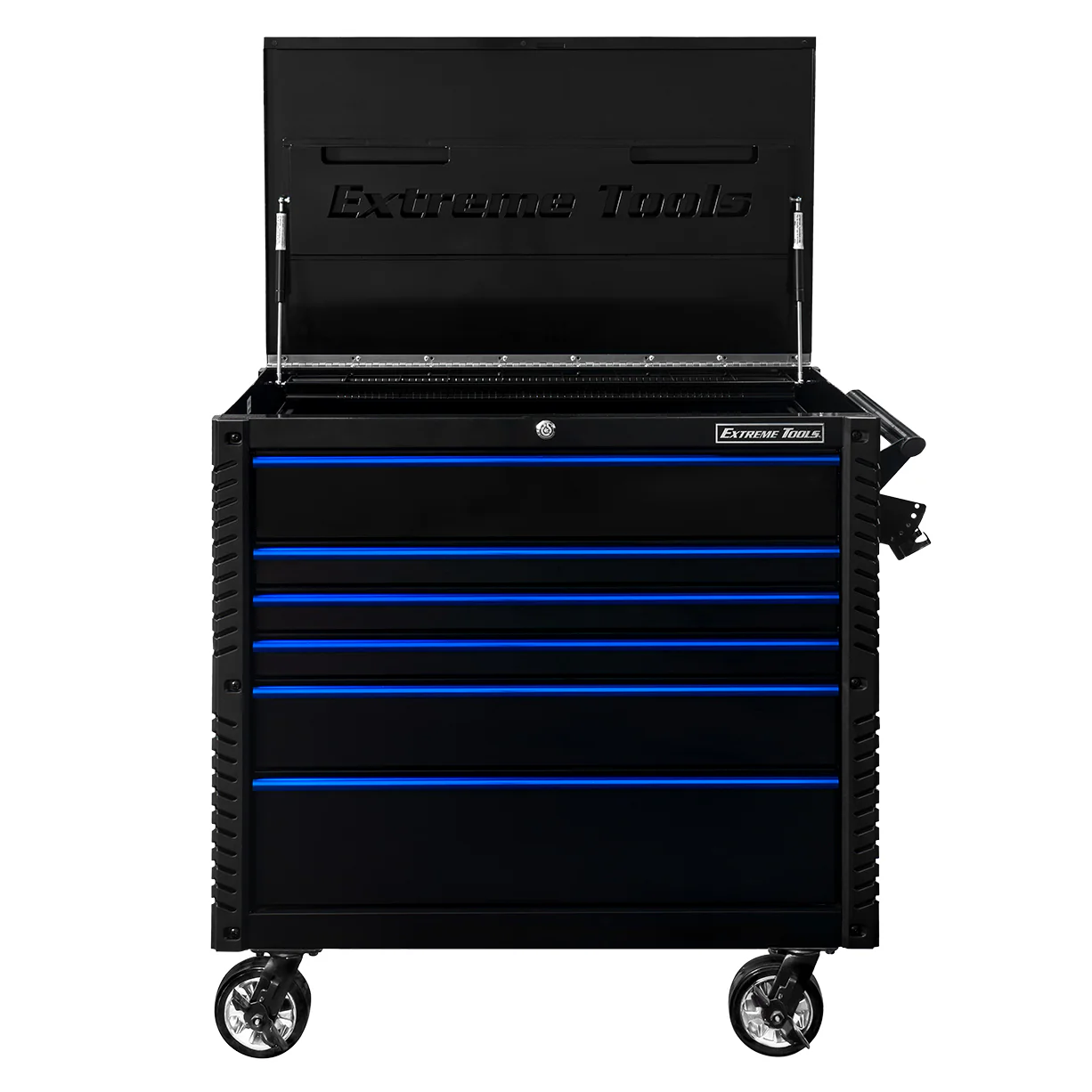 Extreme Tools EX Professional Series 41�� 6 Drawer Tool Cart(Black - Blue)
