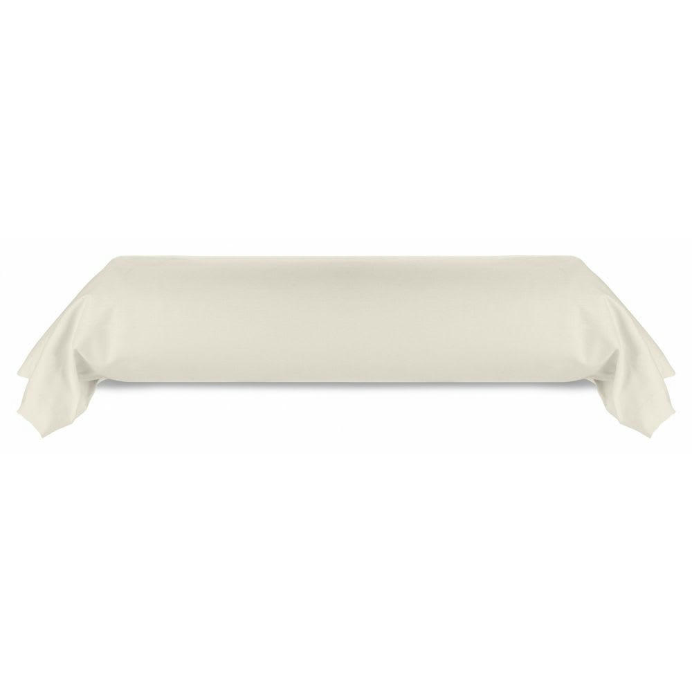 - Taie de traversin coton beige ivoire 80x185 cm