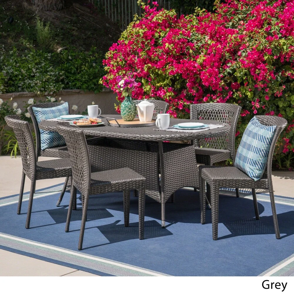 Barnes Outdoor 7-piece Wicker Dining Set by Christopher Knight Home