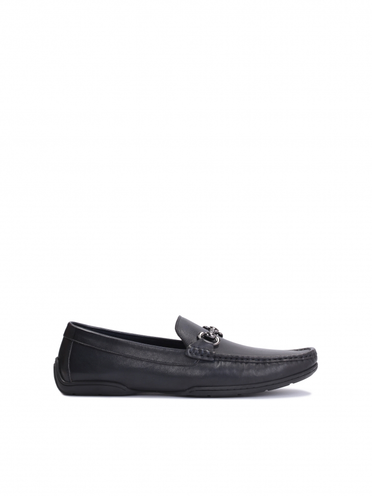 Men's navy blue moccasins