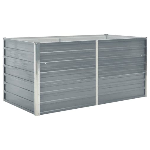 NNEVL Raised Garden Bed 160x80x77 cm Galvanised Steel Grey
