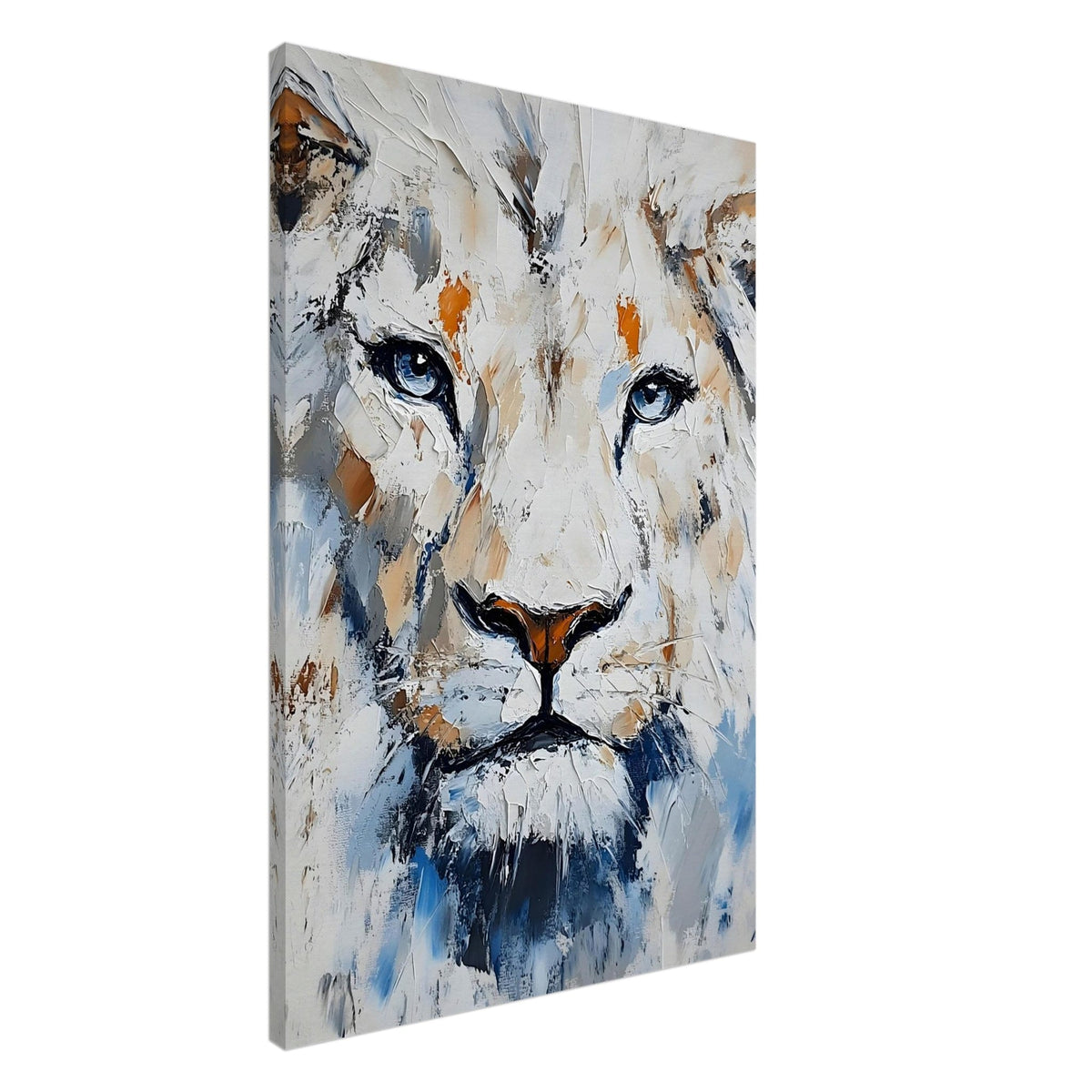 Artfulprints Canvas Abstract painted lion canvas - 60x90 cm - Grijs