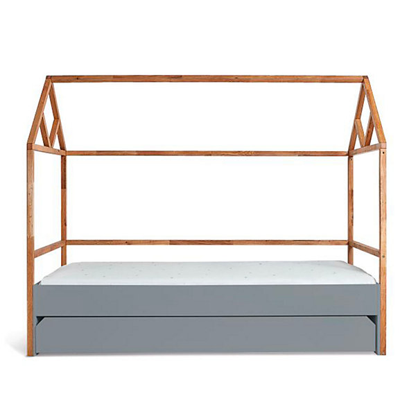 Lit cabane 90x200 sommier et tiroir inclus Bellamy Lotta Gris