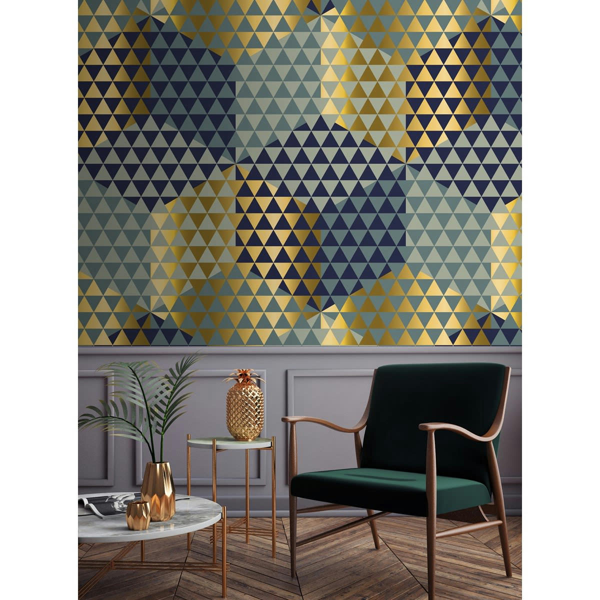 GRAPHIC CHIC - Papier peint panoramique en Papier Jaune or  288x270