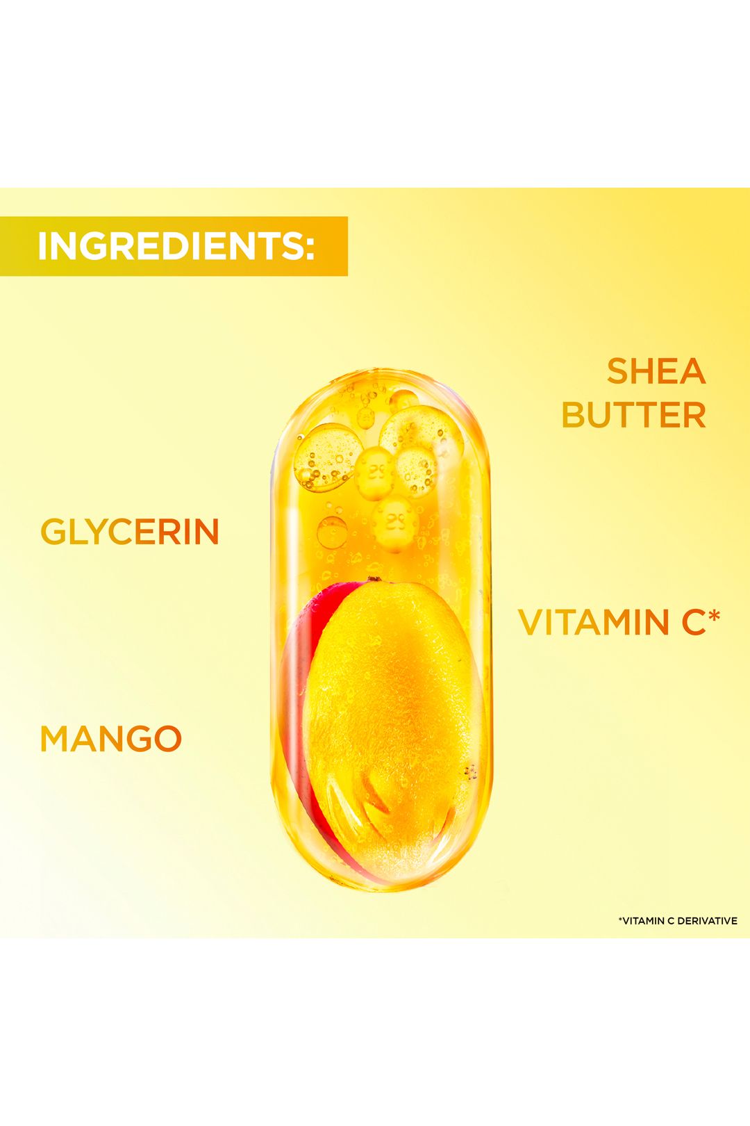 Garnier Body Superfood, Nutri Glow Body Cream, Vitamin C & Mango