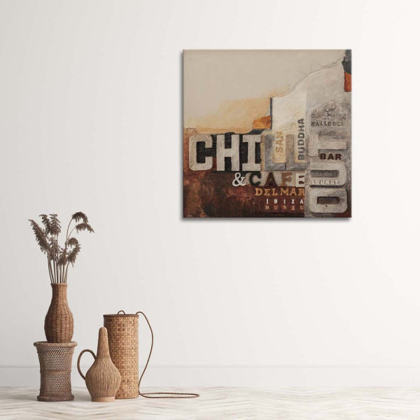 Feeby Obraz na płótnie Abstrakcja Chill out z napisami 30x30