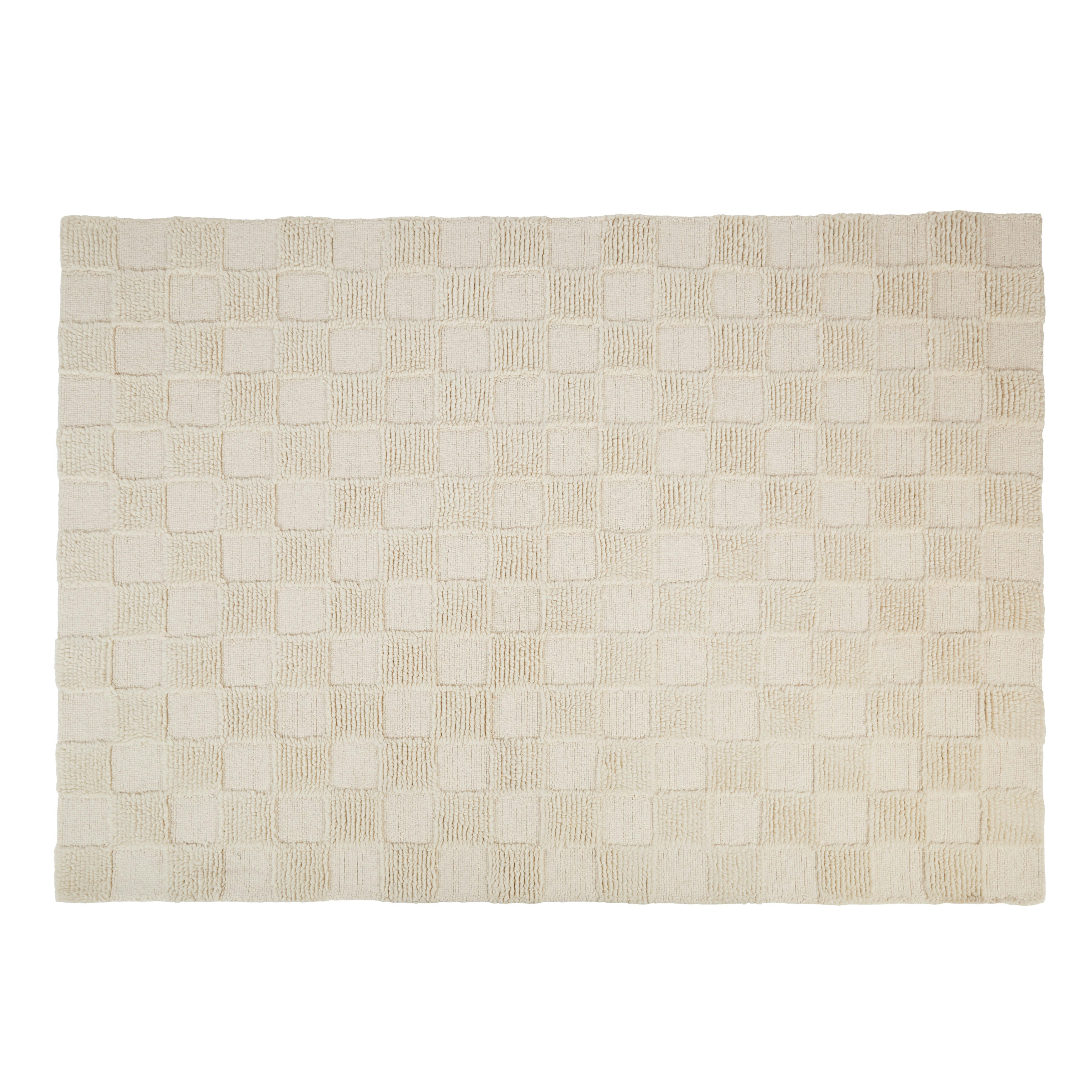 DAMIER - Tapis  écru motif à carreaux tufté 160x230
