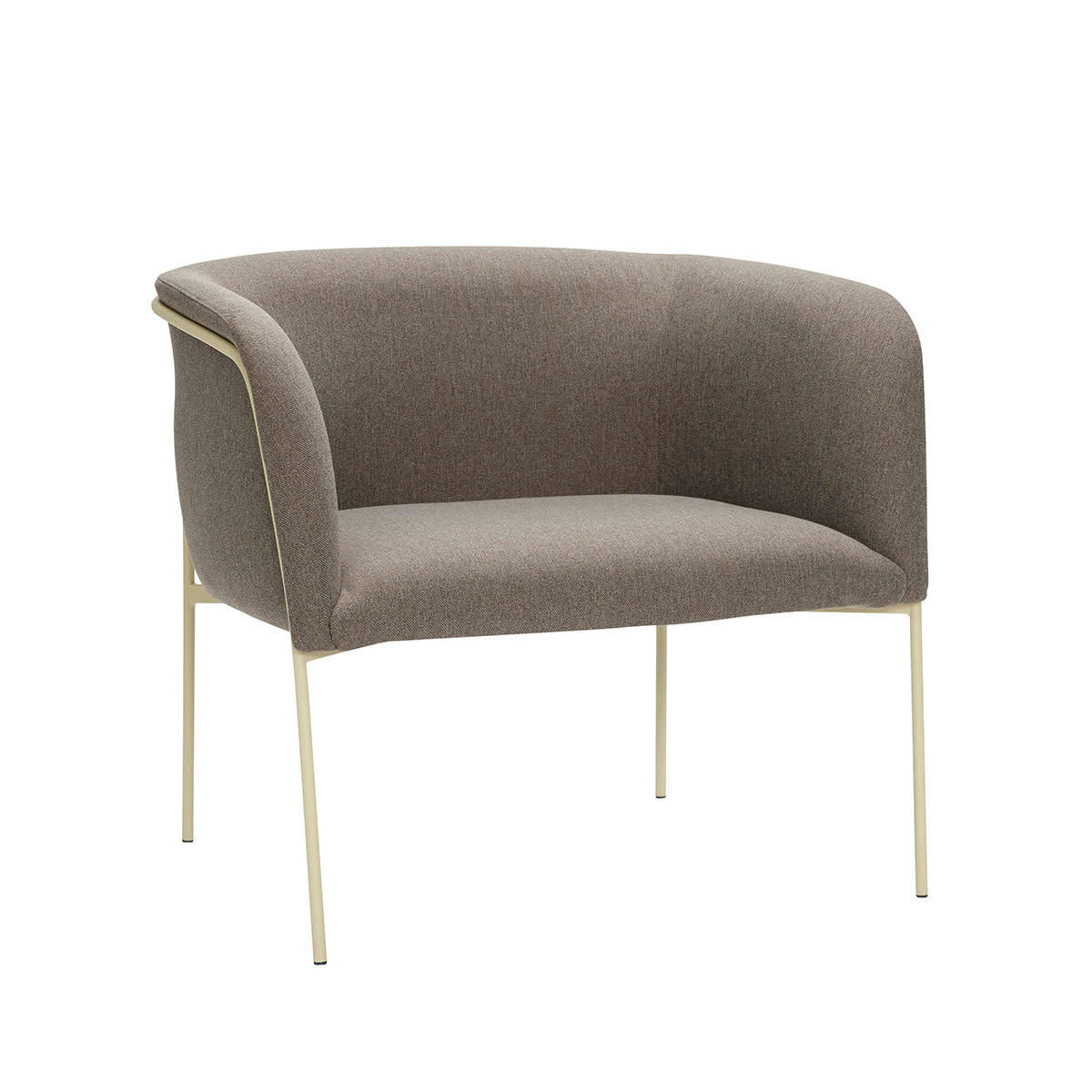 EYRIE - Fauteuil lounge en polyester et acier marron