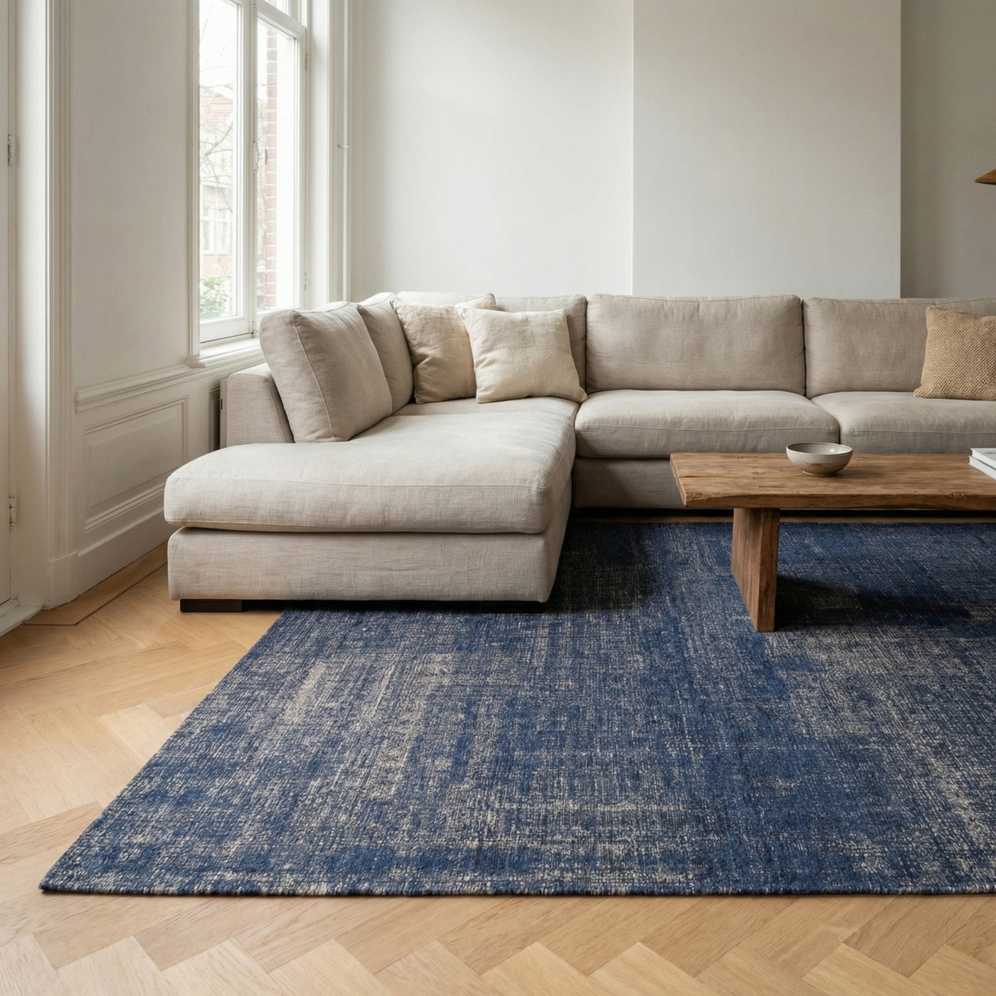 DÉJA Living Vloerkleed Emren - Blauw Stof - 200x290cm