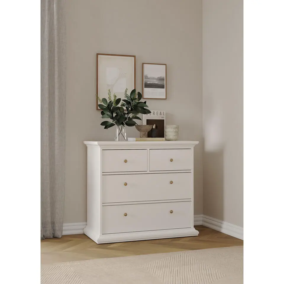 Ladekast Wit - 100x90x50cm - Paris