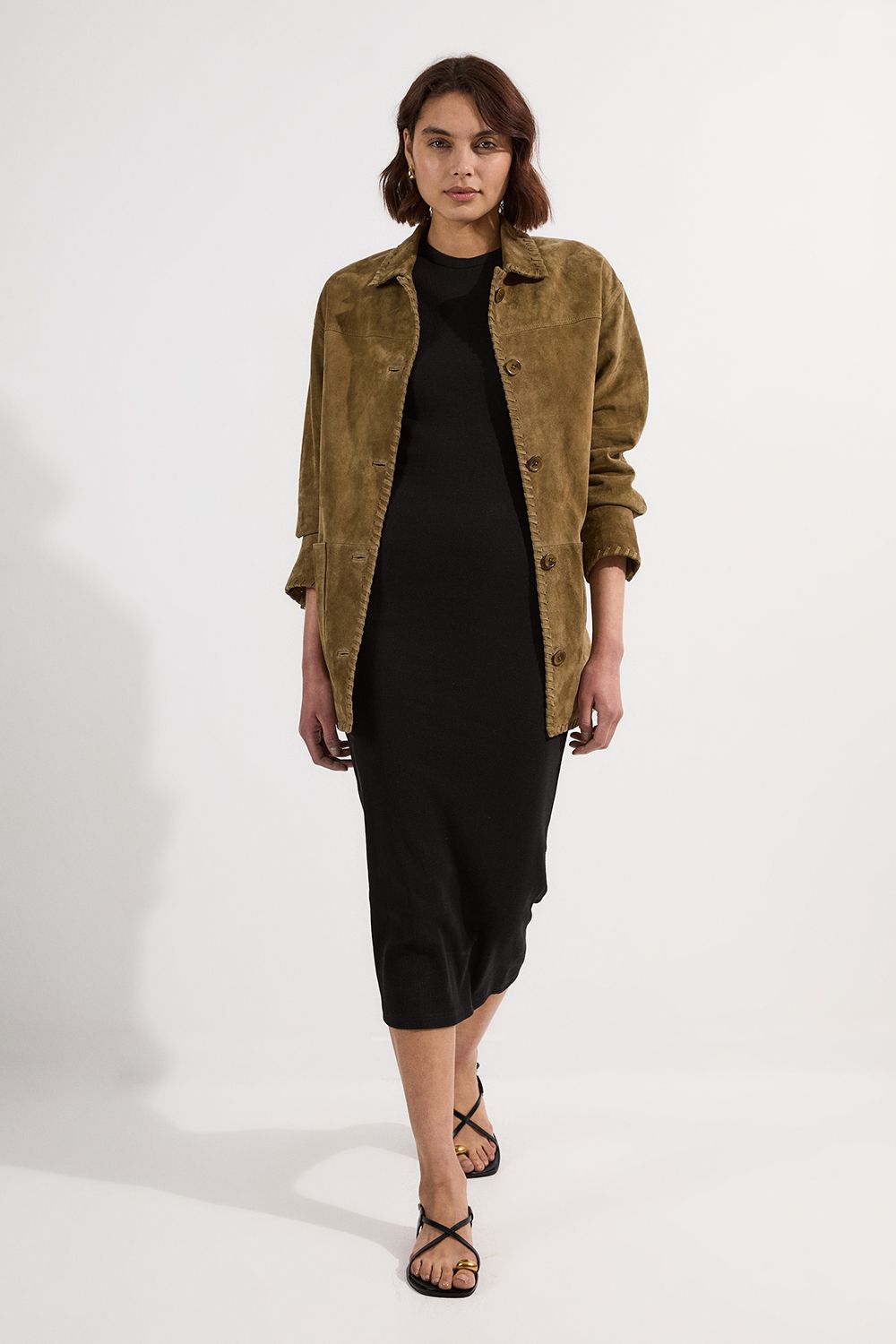 KarenMillen Compact Jersey Ribbed Sleeveless Maxi Dress