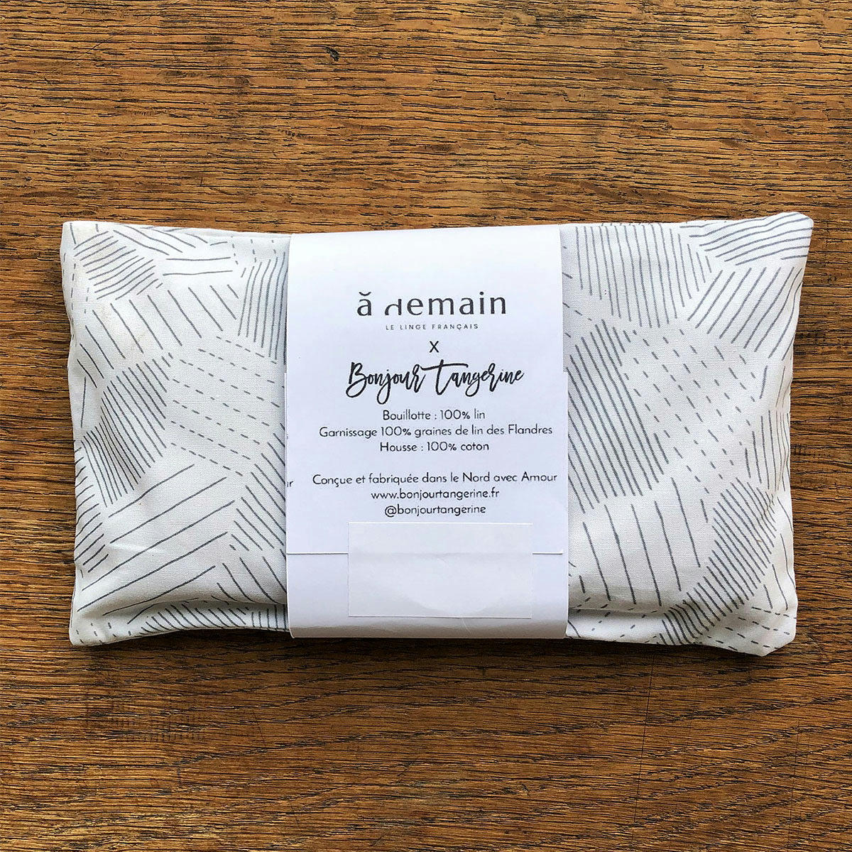 PARCELLES CÉVENNES - Bouillote en graines de lin vert d'eau 20x40