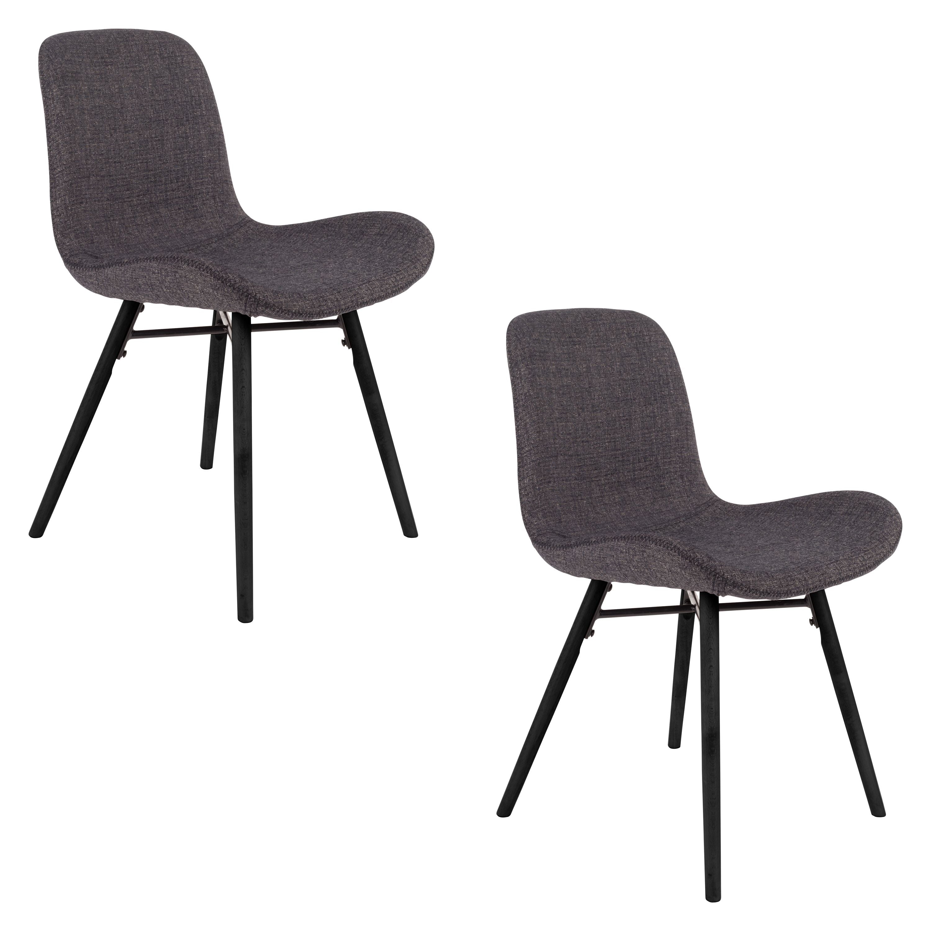Housecraft Living Lester Eetkamerstoelen Antraciet - Set van 2