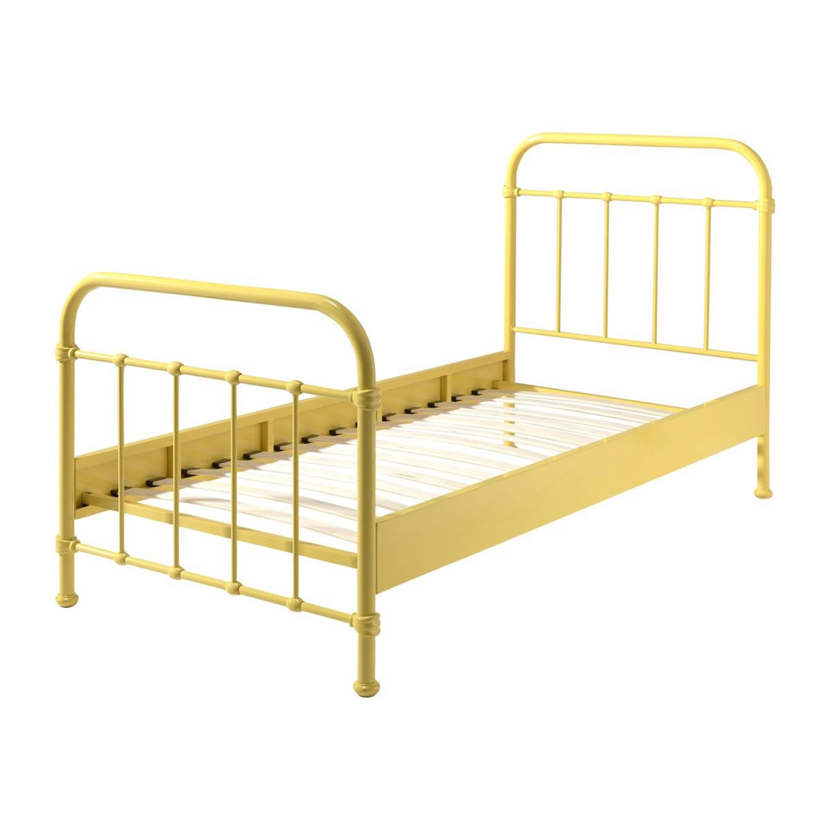NEW - Lit 90x200 sommier inclus jaune