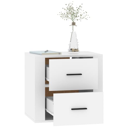 NNEVL Wall-mounted Bedside Cabinet White 50x36x47 cm