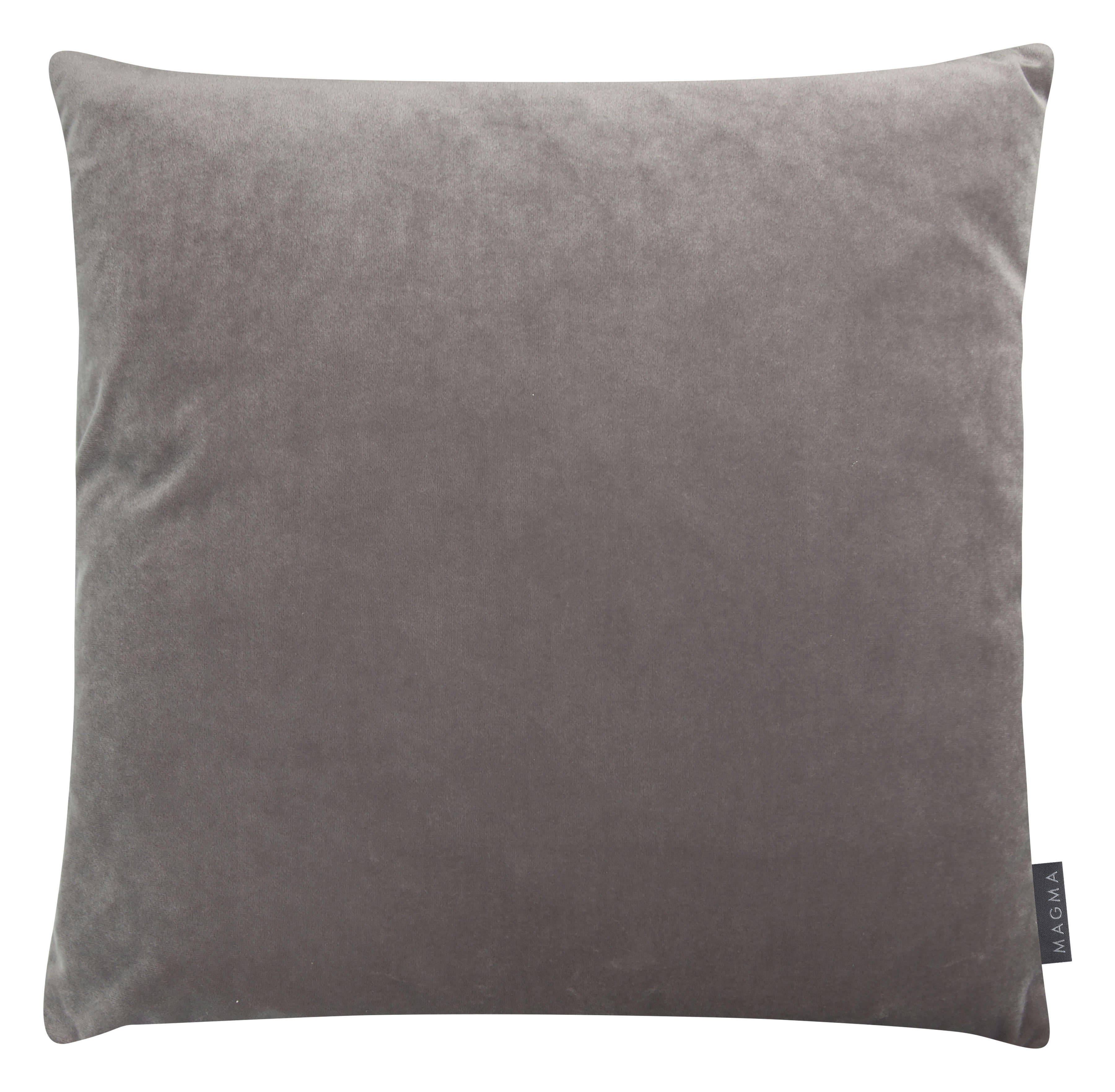 SAMT UNI - Housses de coussin velours bicolore gris- Lot de 2- 50x50