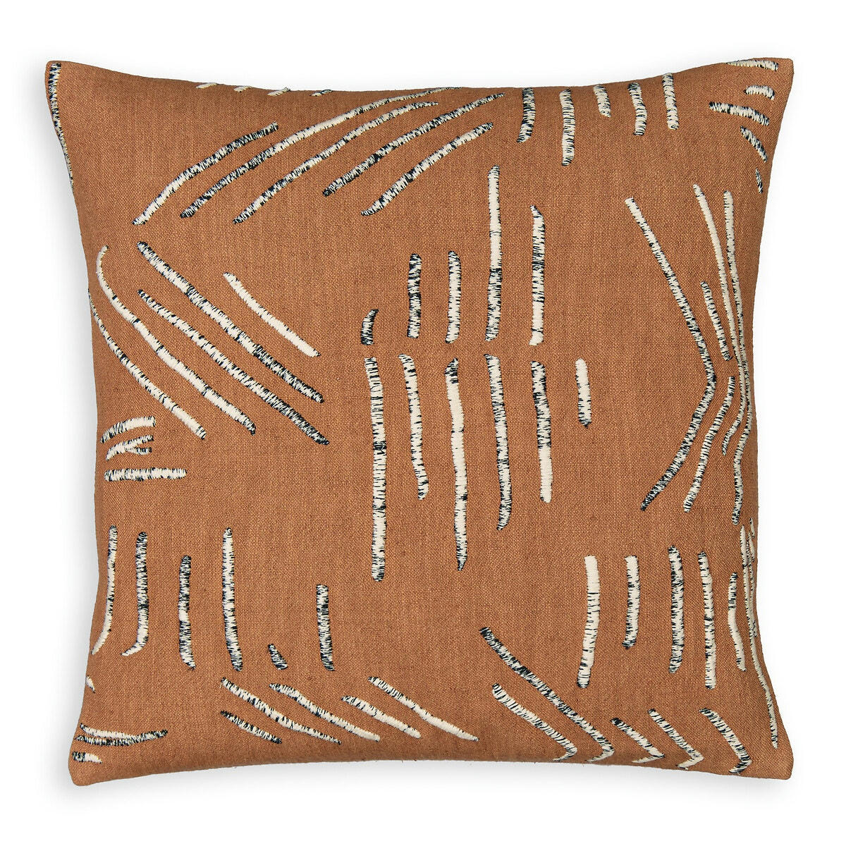 Housse de coussin brodée lin/coton, Denisa