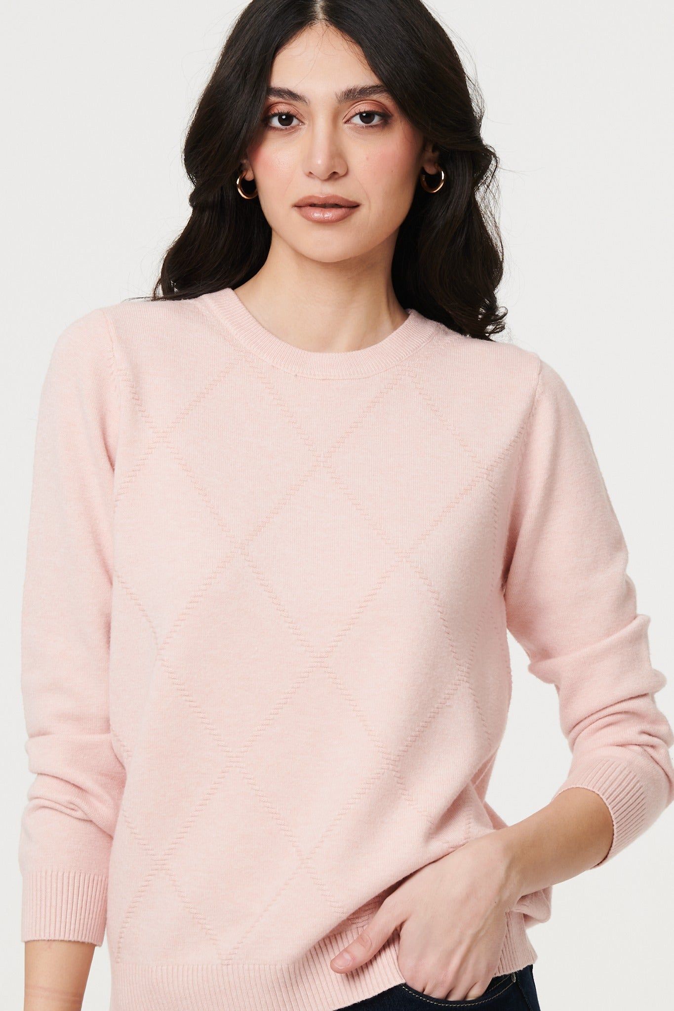 Izabel London Slim Fit Textured Knit Jumper