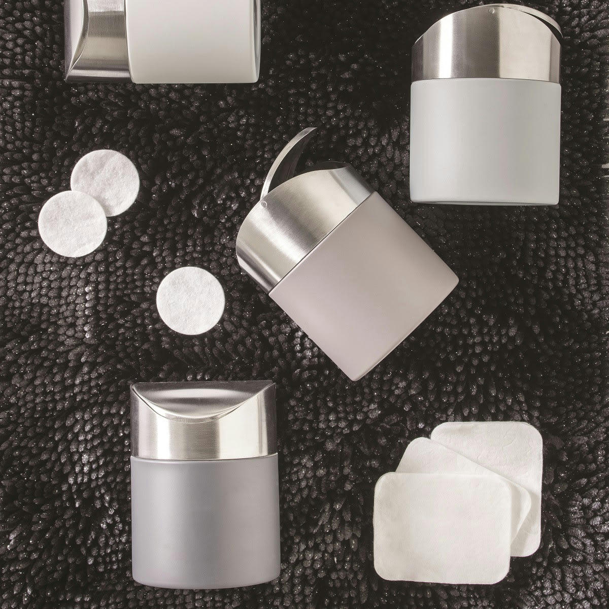 TONCO - Poubelle à coton 1.5L en Acier inoxydable perle