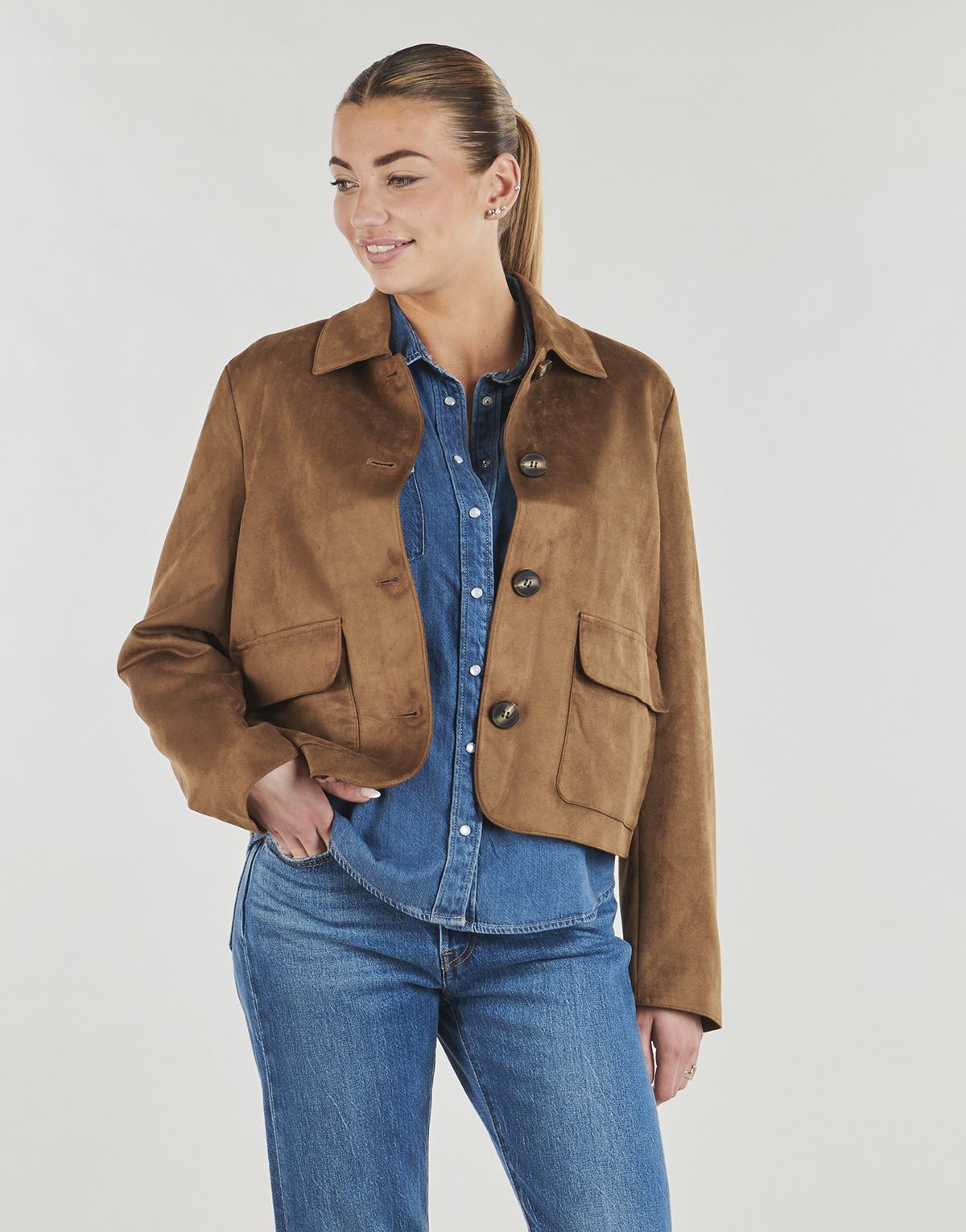 Vero Moda - VMJOSE KELLY SHORT JACKET - Cognac