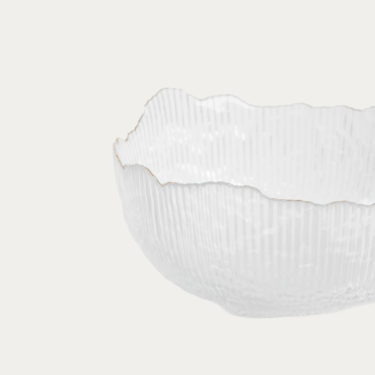 Miska APOLA ryflowana transparentna L 9 cm x 20 cm