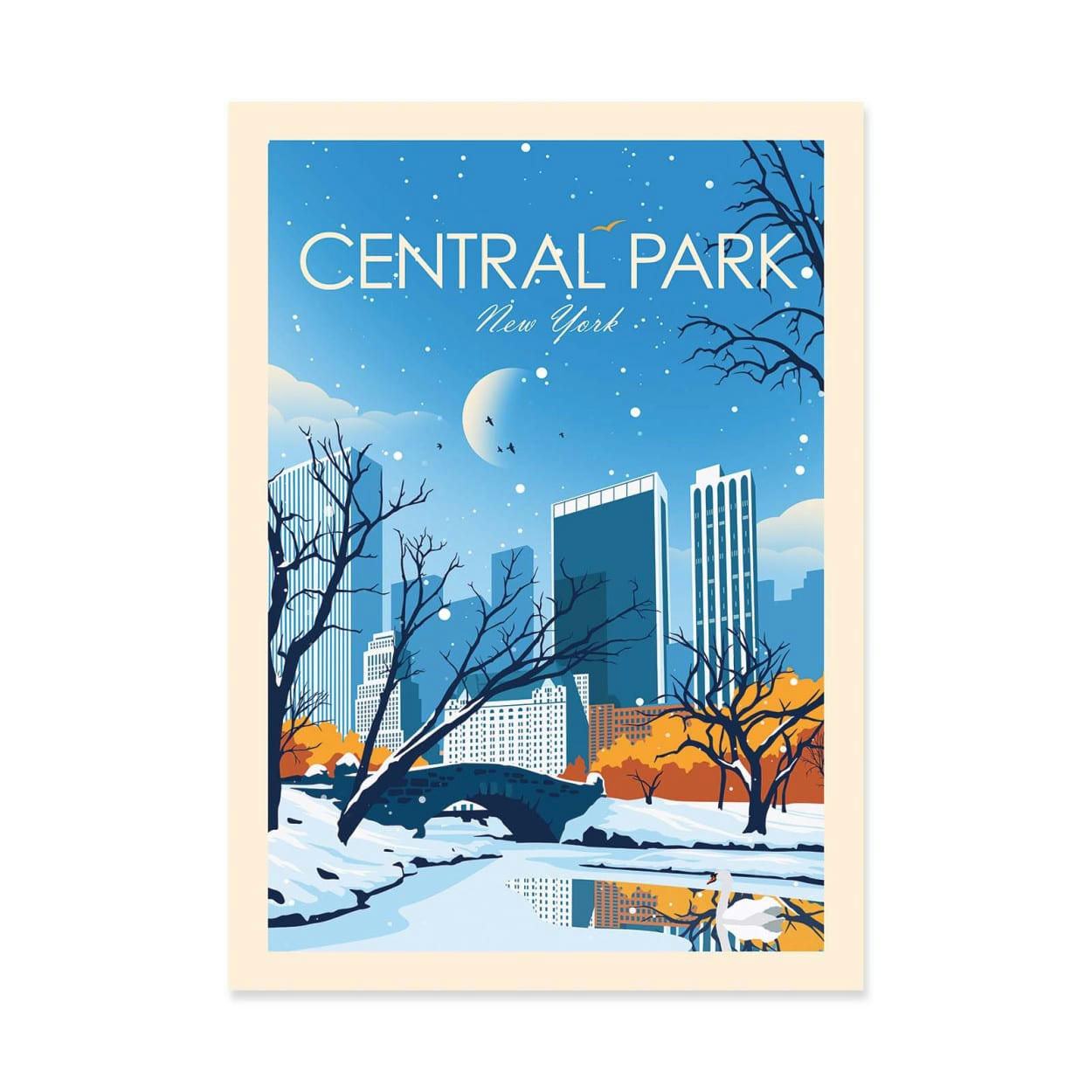 STUDIO INCEPTION - CENTRAL PARK NEW-YORK - STUDIO INCEPTION - Affiche d'art 30 x 40 cm
