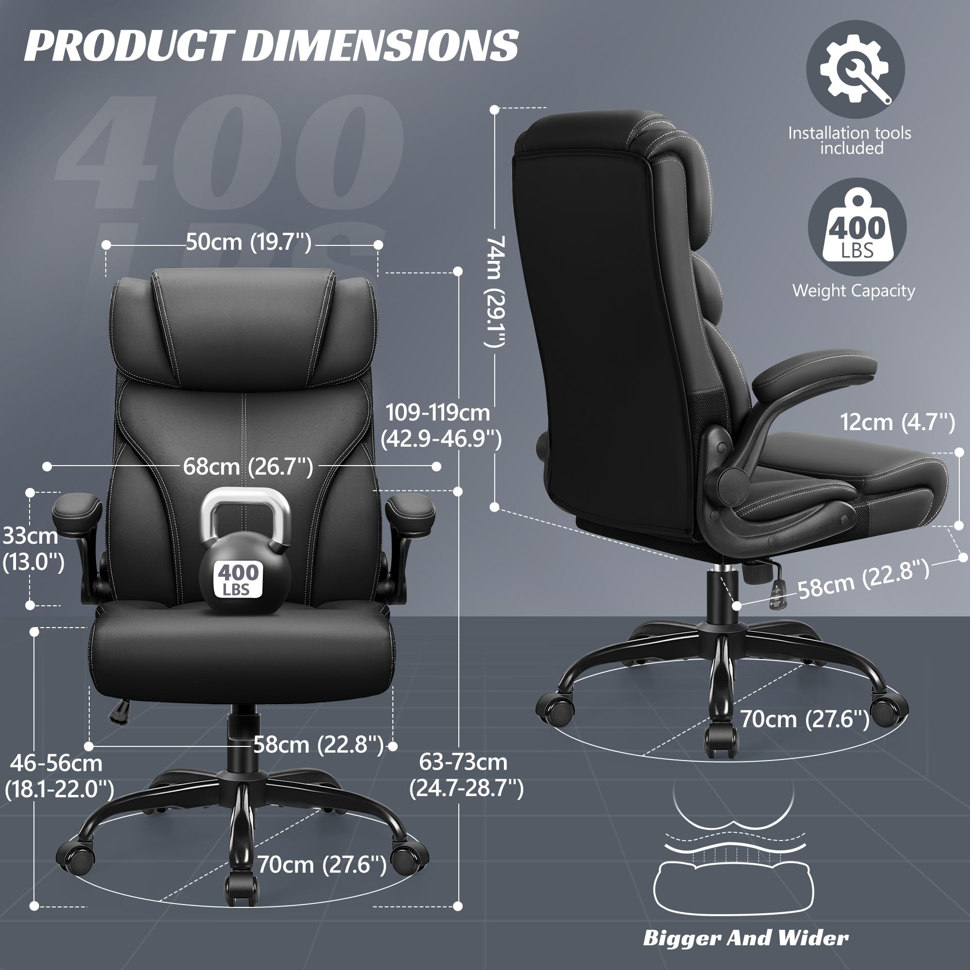 HEROSET Ergonomic Big and Tall Executive Office Chair