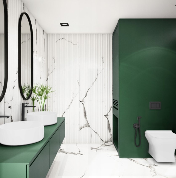 Bateria Umywalkowa Wysoka Glamour Invena Trend Czarna