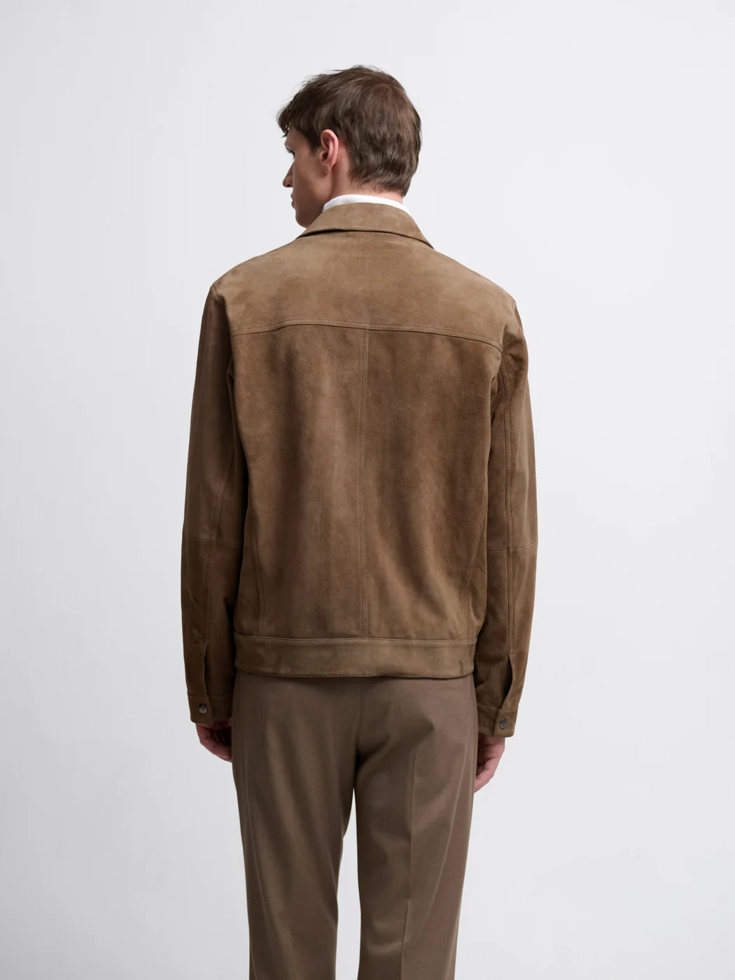 Blouson en cuir col chemise