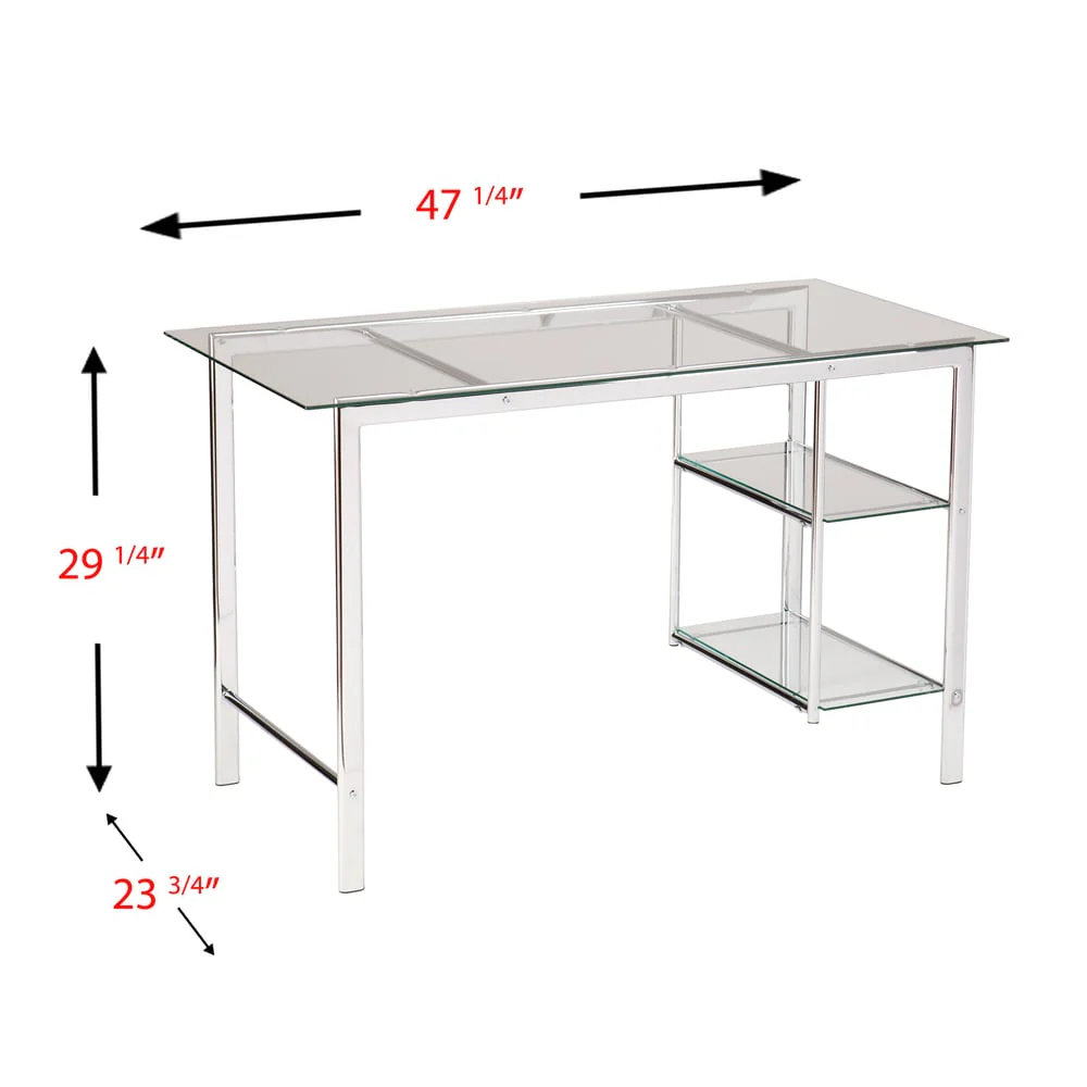 SEI Furniture Liberty Chrome/ Glass Desk