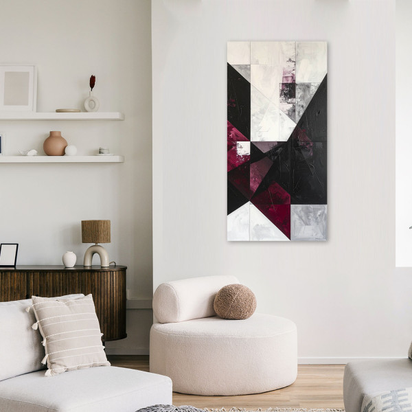 Obraz do salonu biura kuchni, Abstrakcja w odcieniach burgundu 40x80