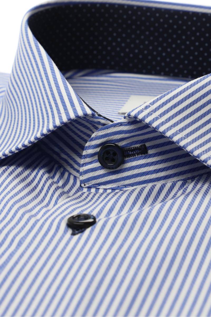 ETERNA Slim Fit Hemd blau/weiss, Gestreift