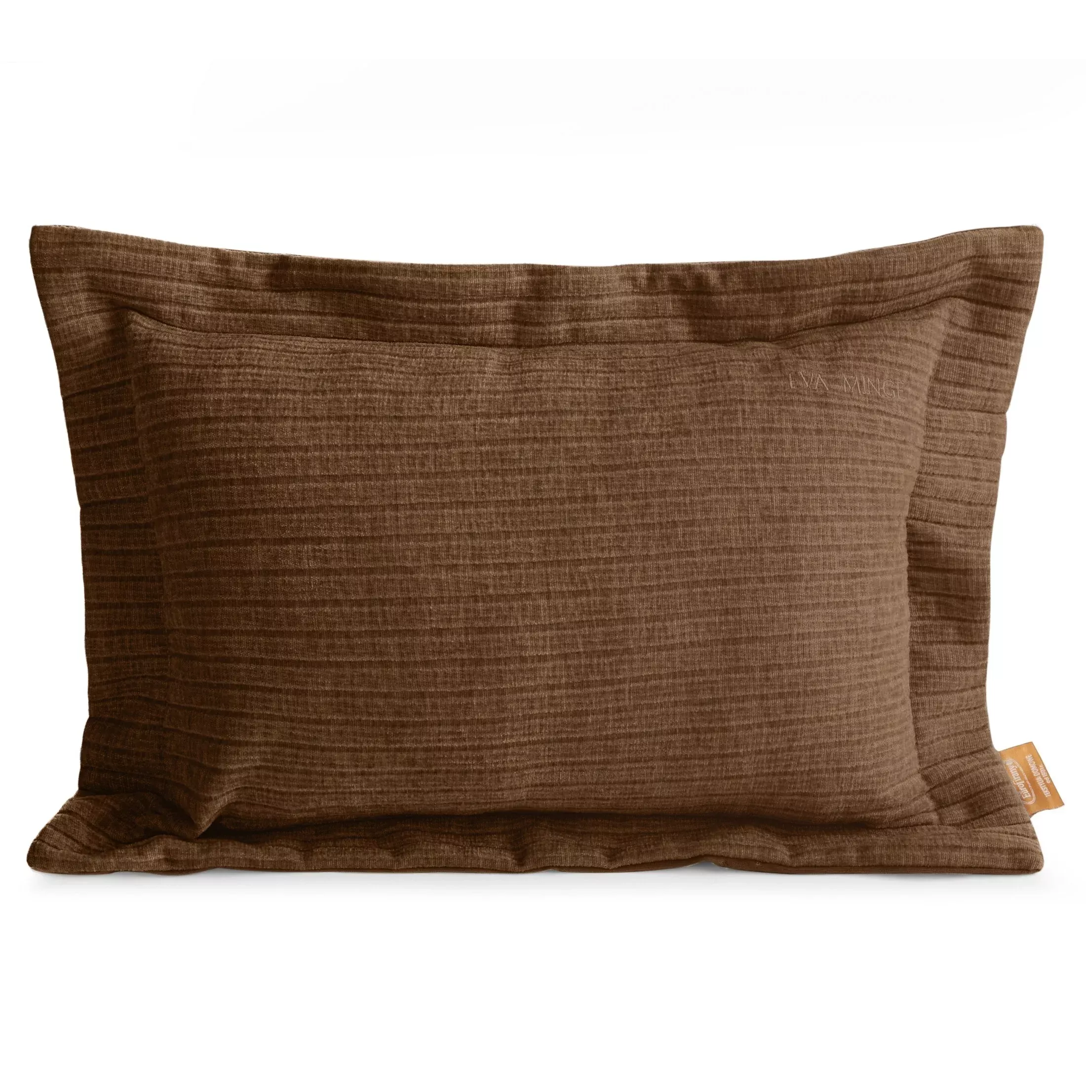 Poszewka na poduszkę40x60 cm z szenilowej tkaniny jasnobrązowa o widocznym ozdobnym splocie Eva Minge Elegante