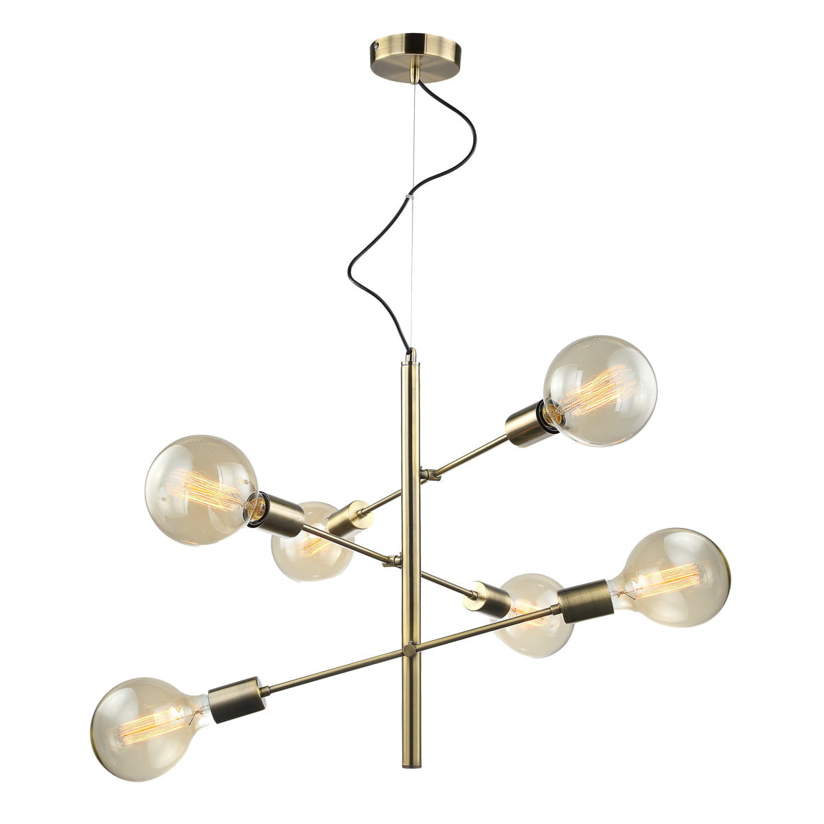 Lampa wisząca brąz antyczny Madalyn 6xE27x40W wym: 130x51x51 cm Italux