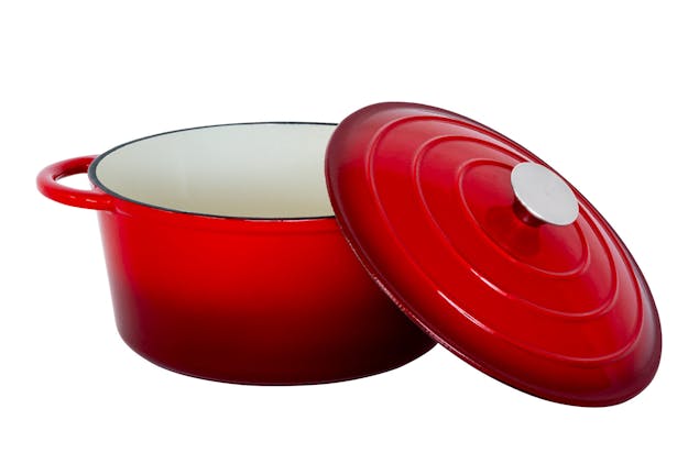 26cm Enamelled Cast Iron French Oven Casserole (4.7L) - Red
