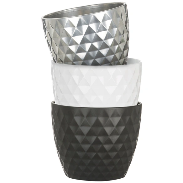Übertopf »CRYSTAL«, Breite: 13,7 cm, silberfarben, Keramik